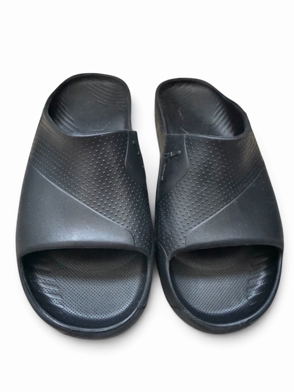 Nike Air Jordan Post Slide Sandals Men's 12 Triple Black Jumpman Foam Slip On